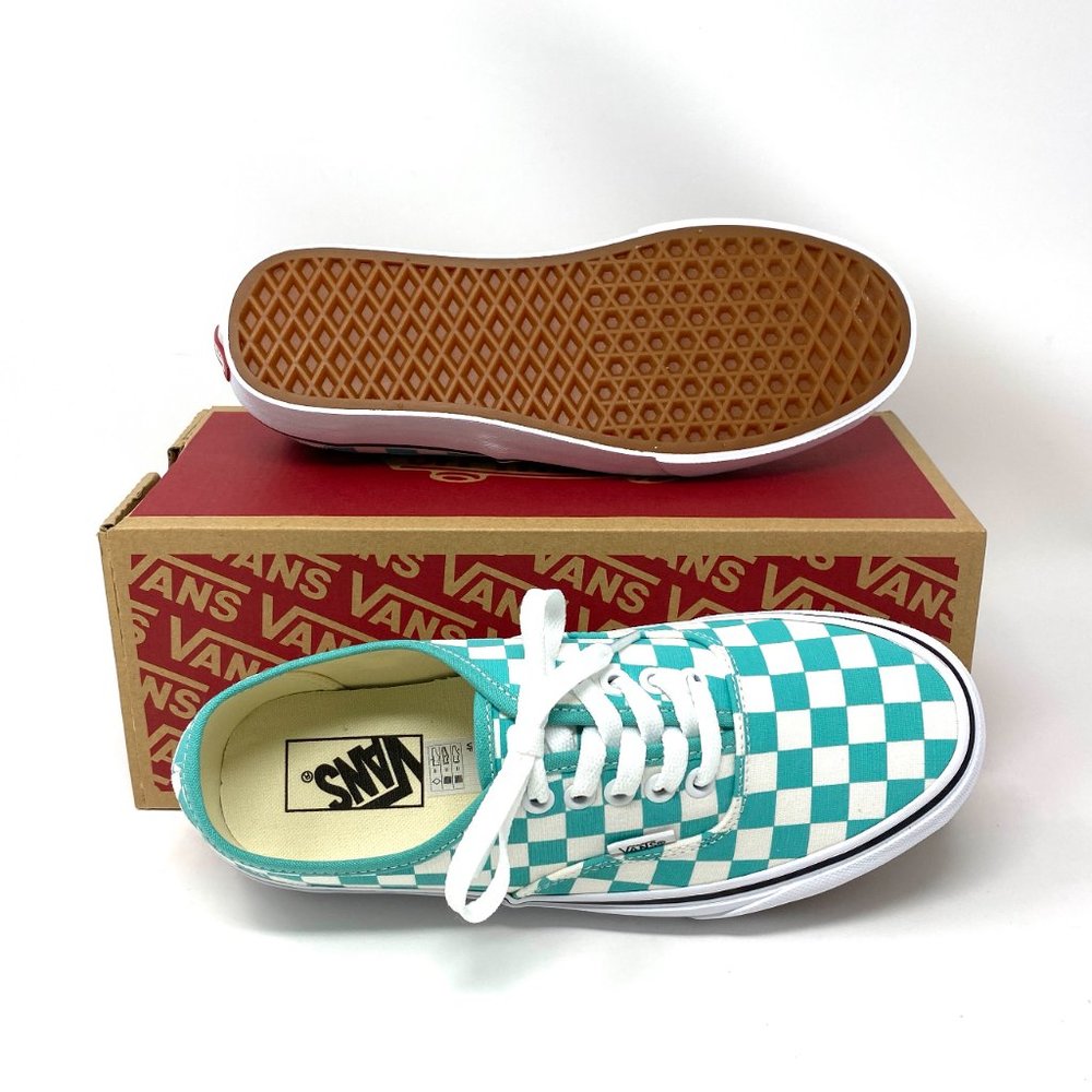 🌿Sale🌿 Vans Checkerboard Green White Canvas Low Sneaker Men's Size VN0A348A3YF - Picture 2 of 11